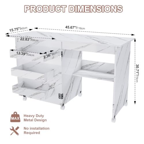 4-in-1 Folding Sewing Table with Storage (45 Inch)