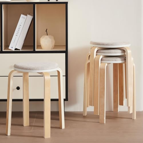 HRVEOCEI Stackable Stools Set of 4