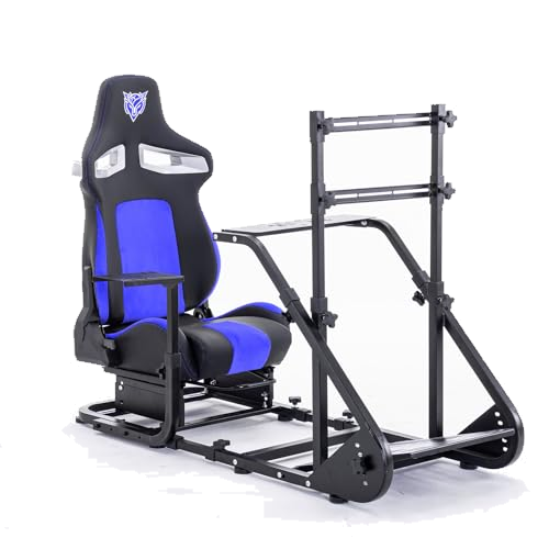 Racing Simulator Cockpit with Monitor Mount and Seat
