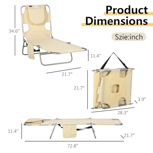 Sun Tanning Chair with Face Hole